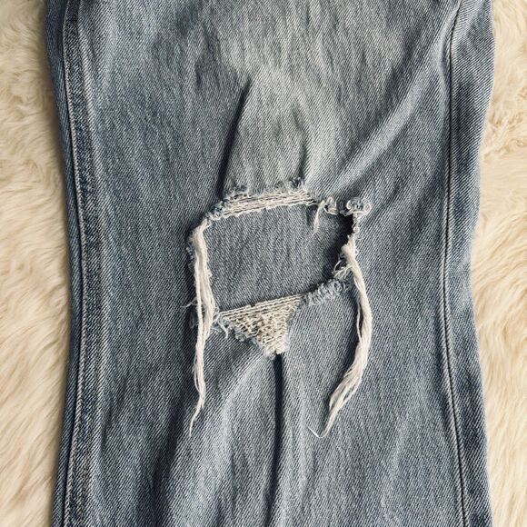 Maurices Goldie Cheeky Slim Boot High Rise Jeans 16W (37x30) Blue Distressed - Picture 7 of 9